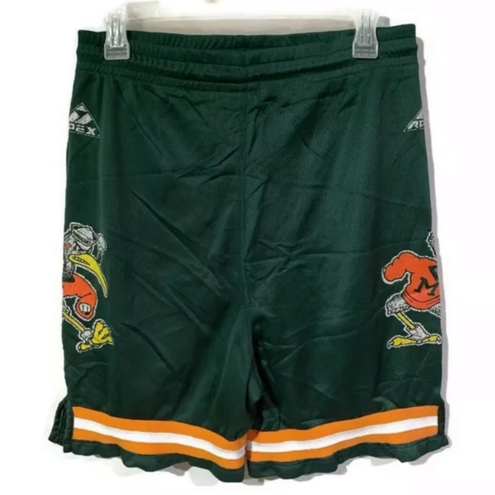Vintage Miami Hurricanes Apex one gym shorts green